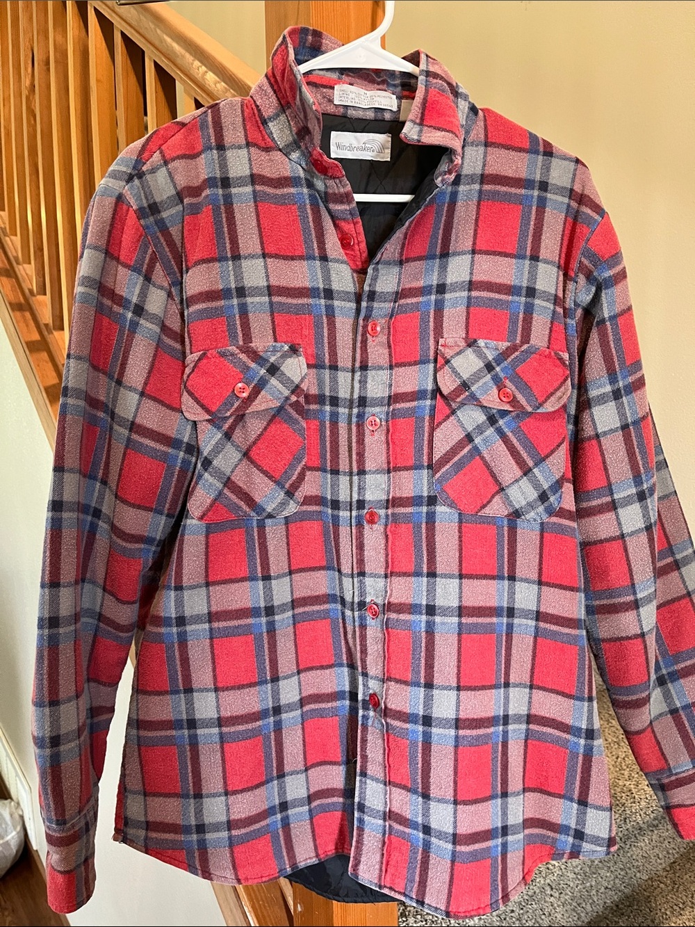 Wander Red and Gray Plaid Button-Up Shirt